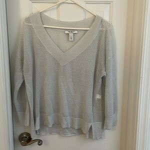 WHBM silver sweater mesh like size L worn once